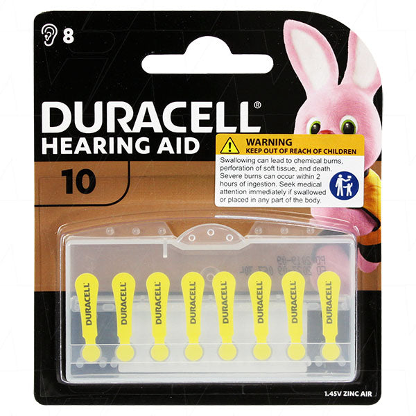 Duracell 10HPX8 Zinc Air Hearing Aid Battery 1.4V, 90mAh, Professional-Grade Power for Precision Devices