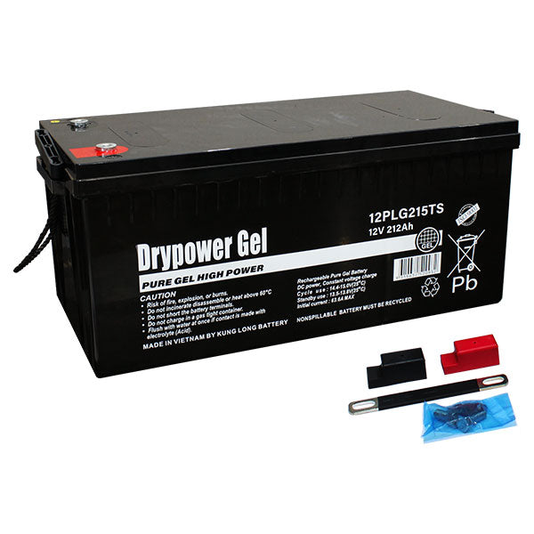 Drypower 12PLG215TS 212Ah GEL Deep Cycle Battery 12V Sealed Maintenance-Free Power for Golf Carts & Mobility Scooters