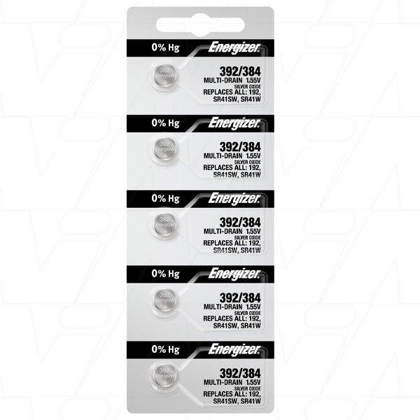 Energizer 392/384TZ-BP5 Silver Oxide Watch Battery | 1.55V 44mAh | Ultra-Compact 7.9x3.6mm | Long-Lasting Precision Power