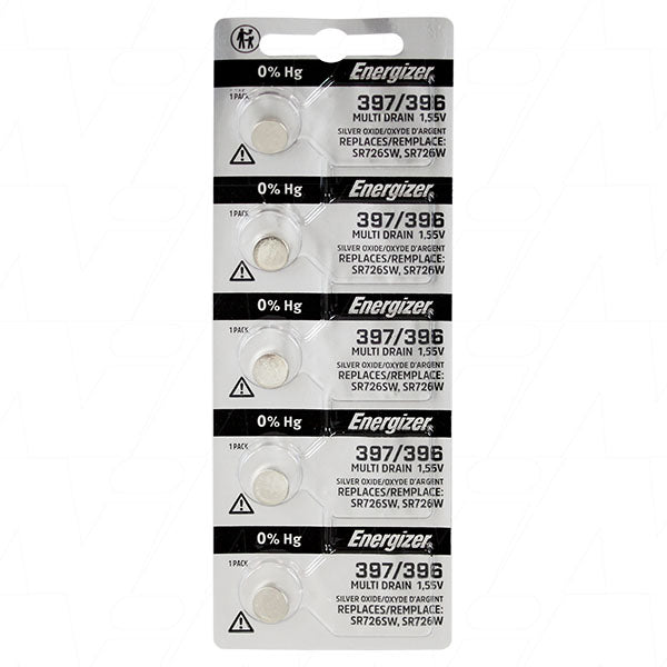 Energizer 397/396TZ Silver Oxide 1.55V Watch Battery - 31mAh, 7.9mm, Long-Lasting Precision Power