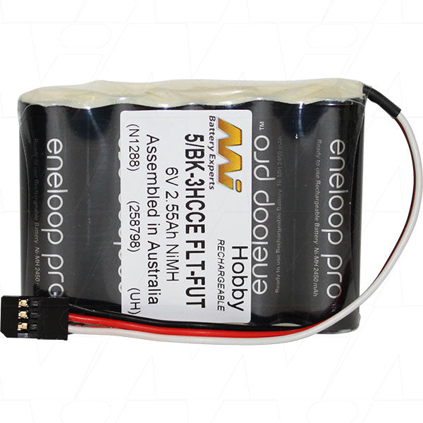 Panasonic 5/BK-3HCCE FLT-FUT Professional 6V 2.55Ah NiMH Battery Pack for RC Transmitters & Receivers - Long-Lasting Power