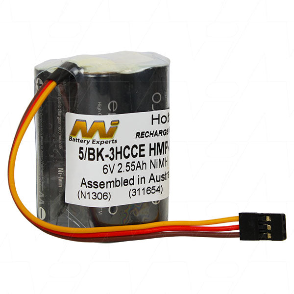Panasonic 5/BK-3HCCE HMP-JR NiMH 6V 2.5Ah Rechargeable Battery Pack for RC Transmitters & Receivers - Pro-Grade
