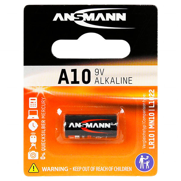 Ansmann A10-BP1(A) Professional Alkaline Battery | 9V 38mAh | German-Engineered for Precision Devices & Alarms