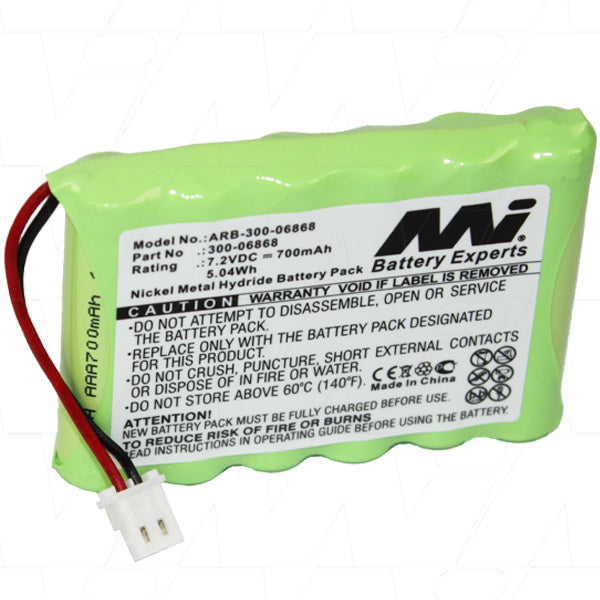 Honeywell Outdoor Siren NiMH Battery 7.2V 700mAh - MI Battery Experts ARB-300-06868 Professional Security System Power