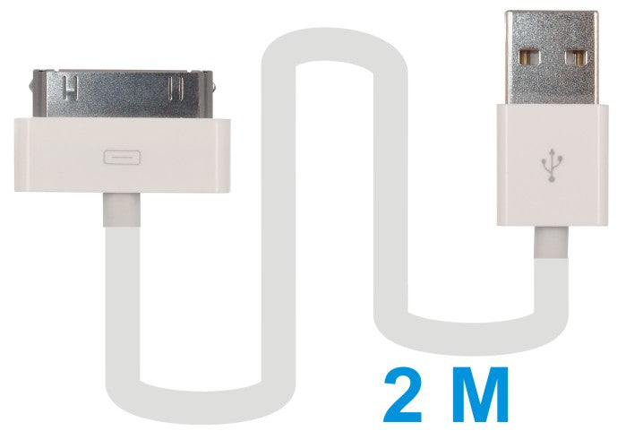 200cm 30-Pin Data & Charging Cable for Apple iPhone 4S/4/3GS/3G - White, Long Length