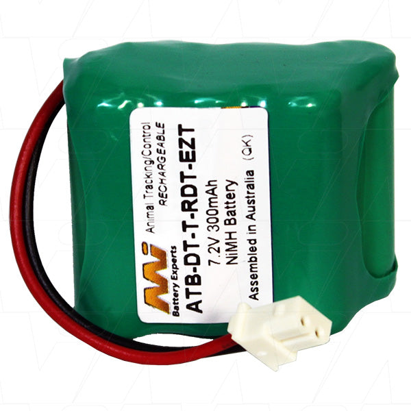 MI Battery Experts ATB-DT-T-RDT-EZT Professional Tracking Transmitter Battery - 7.2V NiMH, 300mAh, 49g, Compact Design
