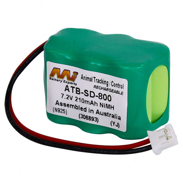 MI Battery Experts ATB-SD-800 7.2V 210mAh NiMH Tracking Transmitter Battery - Compact 37g Design for Asset & Fleet Management Systems