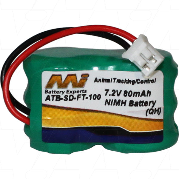 ATB-SD-FT-100 Tracking Transmitter Battery 7.2V 80mAh NiMH, Ultra-Light 22g, Compact 16x19.6mm for Wildlife & Asset Monitoring