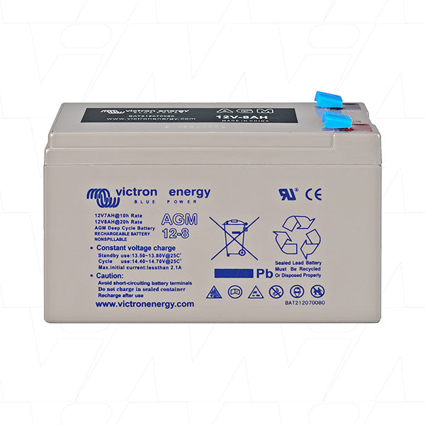 Victron Energy 12V 8Ah AGM Deep Cycle Battery - Compact, Maintenance-Free Backup Power for Marine & Solar