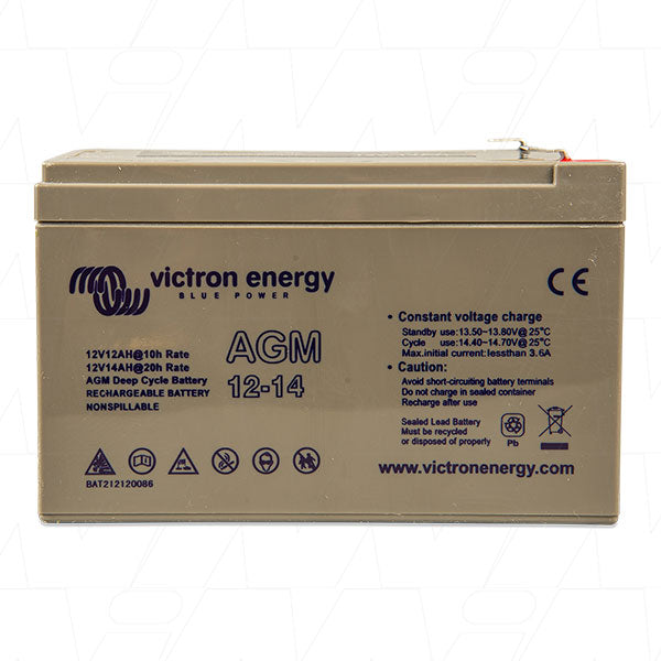 Victron Energy 12V/14Ah Sealed Lead Battery Reliable Backup Power for Critical Systems & Solar Storage (BAT212120086)