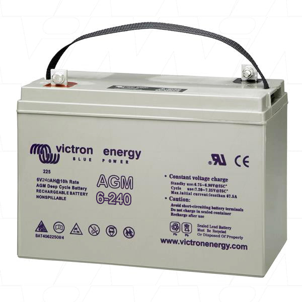 Victron Energy BAT406225084 6V/240Ah Sealed Lead Battery Professional-Grade Power Storage for Demanding Industrial & Marine Applications