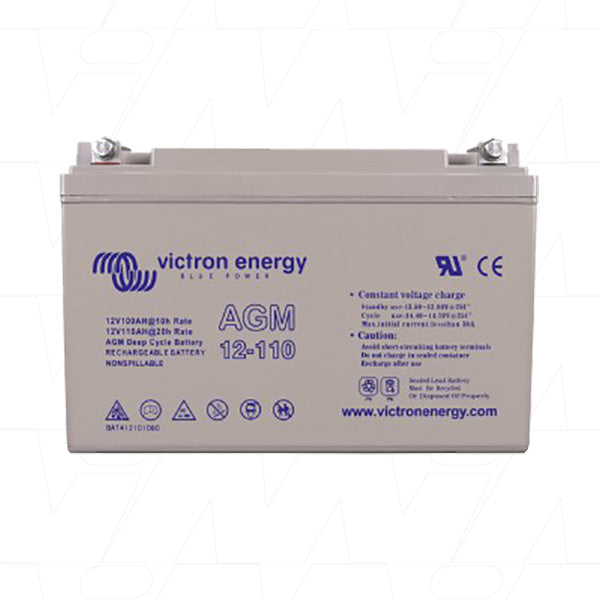 Victron Energy BAT412101084 Professional 12V/110Ah AGM Deep Cycle Battery for Solar, Marine & Off-Grid Power