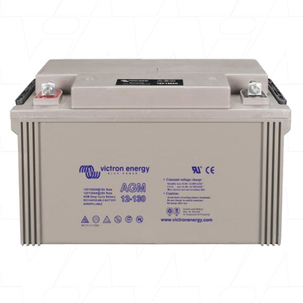 Victron Energy BAT412121084 AGM Deep Cycle Battery 130Ah, 12V, 1560Wh for Solar, Marine & RV - Maintenance-Free Power