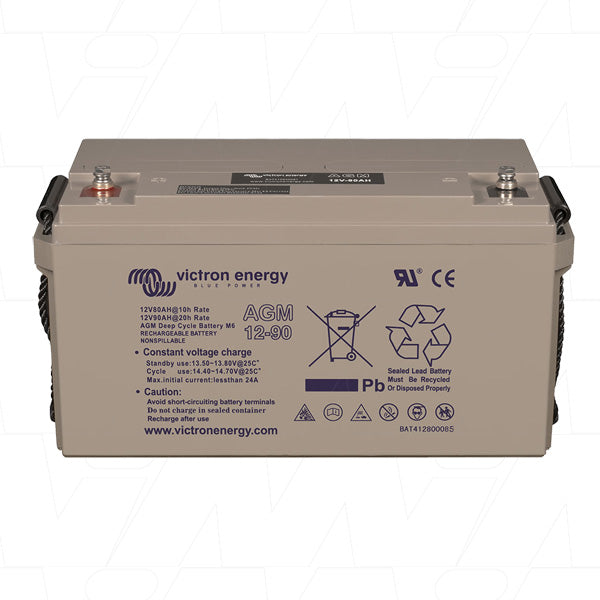 Victron Energy BAT412800085 12V/90Ah Sealed Lead Battery Dual-Purpose Power for Solar, Marine & Off-Grid Applications