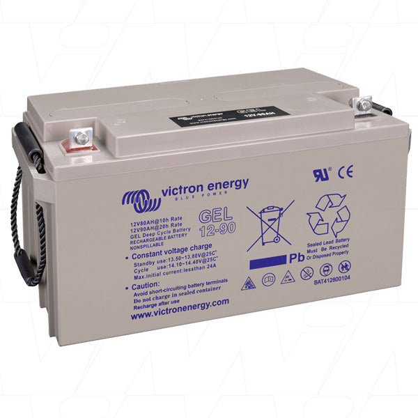 Victron Energy BAT412800104 12V/90Ah Deep Cycle Sealed Lead Battery - Maintenance-Free, 1080Wh for Mobility Scooters & Golf Buggies