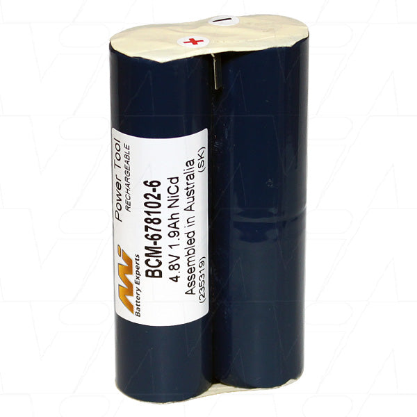MI Battery Experts BCM-678102-6-BP1 NiCd 4.8V 1.9Ah Power Tool Battery - Professional-Grade, High-Drain Compatible