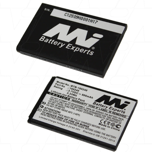 MI Battery Experts BTB-160240 Professional 900mAh Li-Ion Battery for Premium Bluetooth Headphones - Long-Lasting 3.7V Power