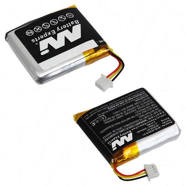 MI Battery Experts BTB-203035-01-BP1 Lithium Polymer Battery 650mAh, 3.7V, Ultra-Compact for Bluetooth Devices