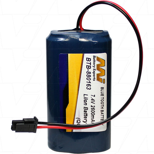 MI Battery Experts BTB-880163 7.4V 2.6Ah Li-Ion Battery for Professional Bluetooth & Wireless Devices - 19.2Wh, 99g