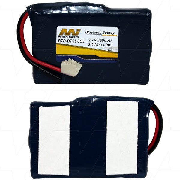 Professional-Grade BTB-BTSLBC3 Lithium-Ion Battery 990mAh, 3.7V for Wireless Audio Devices - Long-Lasting Power