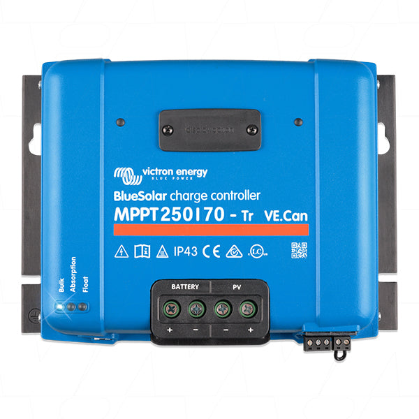 Victron Energy BlueSolar MPPT 250/70-Tr VE.Can 70A Solar Charge Controller for 12-48V Systems, VE.Can Network Compatible