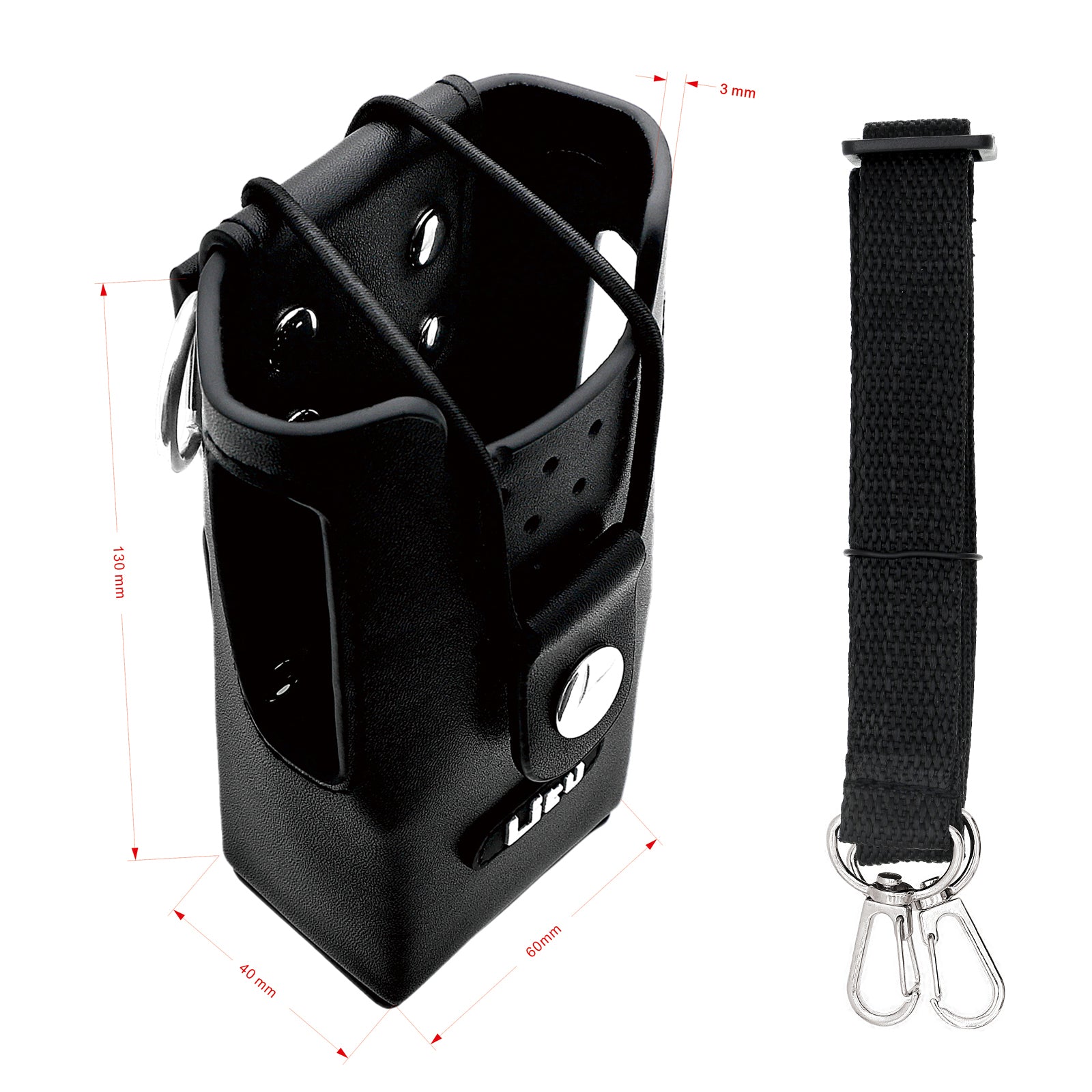 Durable Hard Leather Case for Motorola GP3688, GP3188, XIR Series Two-Way Radio - 139.6x87x66.7mm