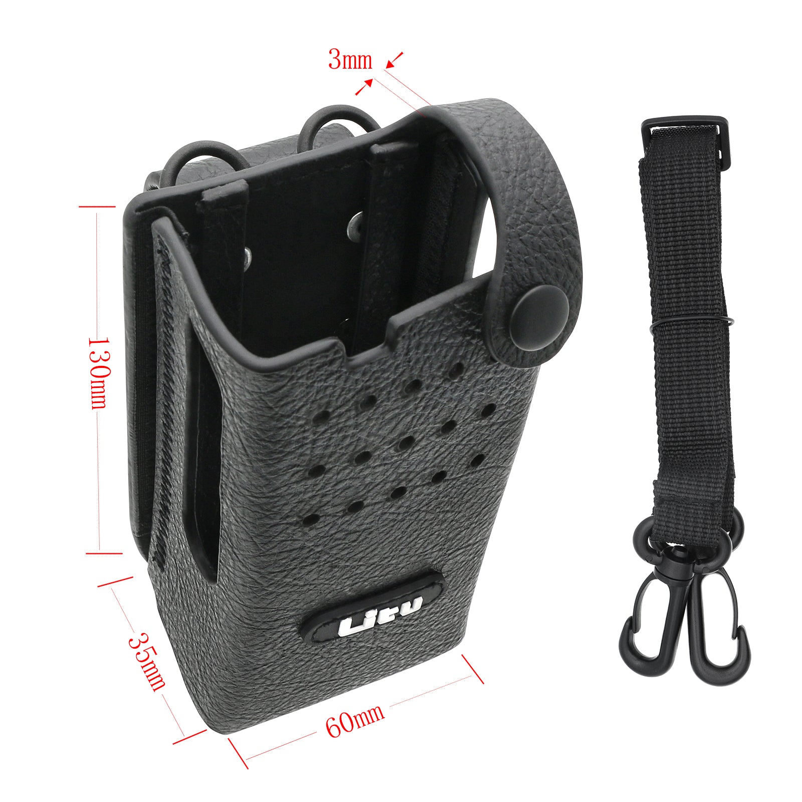 Heavy-Duty Leather Radio Case for Motorola APX6000/7000, PMLN5660, 147.5x71.2x77mm, Premium Two-Way Radio Holster