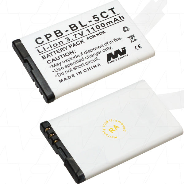 Professional-Grade MI Battery Experts CPB-BL-5CT-BP1 Lithium-Ion Mobile Phone Battery - 3.7V, 1.1Ah, 4.1Wh, Ultra-Slim 5.5mm