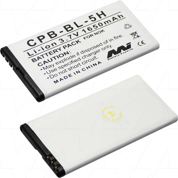 Professional-Grade MI Battery Experts CPB-BL-5H-BP1 Lithium-Ion Smartphone Battery - 1.65Ah, 3.7V, 6.1Wh, Ultra-Light 34g