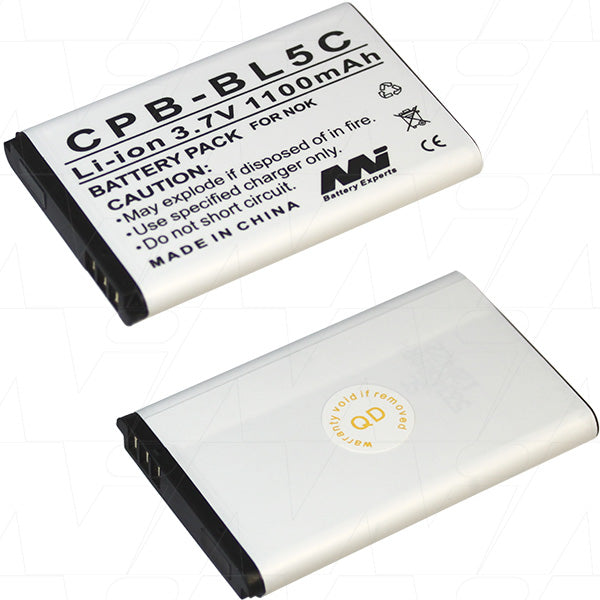 MI Battery Experts CPB-BL5C-BP1 Lithium-Ion Battery 1.1Ah Capacity, 3.7V, 4.1Wh for Extended Mobile Talk Time