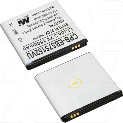 MI Battery Experts CPB-EB575152VU-BP1 Professional-Grade 1.5Ah Lithium-Ion Battery for Smartphones - 3.7V, 29g Ultra-Light