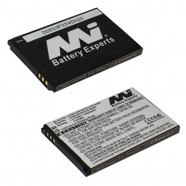 MI Battery Experts CPB-V30145-K1310-X445-BP1 Lithium-Ion Battery 830mAh, 3.7V, 19g Ultra-Lightweight Power for Smartphones