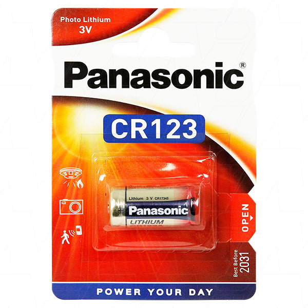Panasonic CR123A 3V Lithium Battery Professional-Grade Power for High-Performance Devices, 10-Year Shelf Life, -40°F to 140°F Range