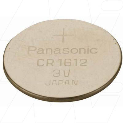 Panasonic CR1612 3V Lithium Coin Cell Battery Ultra-Thin 1.2mm Profile, 40mAh Capacity for Electronics & Memory Backup