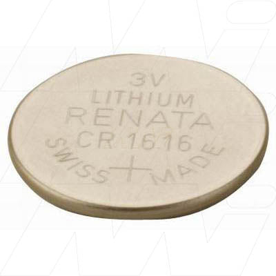 Renata CR1616 3V Lithium Button Cell Battery - 75mAh, 16mm Diameter, Swiss-Made for Precision Electronics