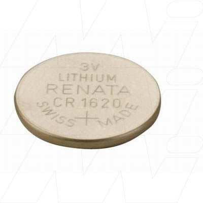 Renata CR1620 3V Lithium Coin Cell Battery - Swiss-Made, 75mAh, 16mm x 2mm for Compact Electronics & Medical Devices