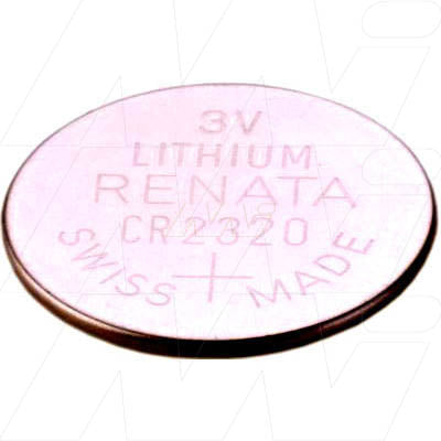 Renata CR2320 3V Lithium Coin Cell Battery - Swiss-Made, 150mAh, 23mm x 2mm for Professional Electronics & Instruments