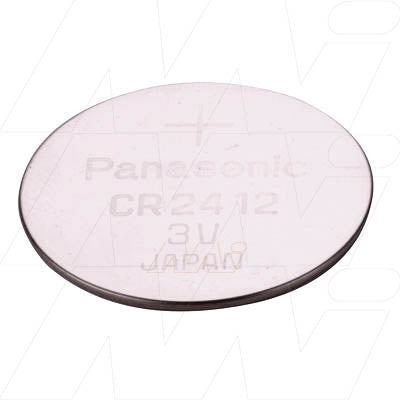 Panasonic CR2412/BN 3V Lithium Coin Cell Battery - 100mAh, 24.5x1.2mm, for Memory Backup & Electronics