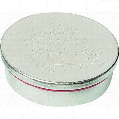 Renata CR2477N(R) 3V 950mAh Lithium Coin Cell Battery - High-Capacity Memory Backup for Professional Electronics