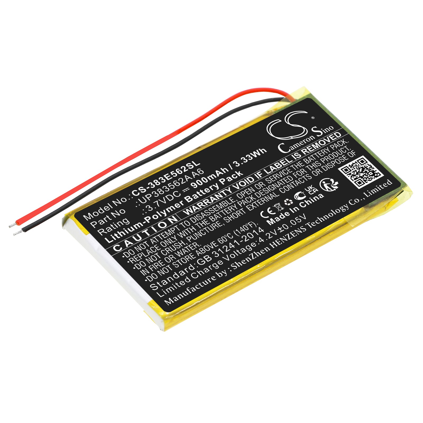 900mAh Replacement Battery for Palm Tungsten E PDA Pocket PC, 3.7V Li-Polymer - UP383562A