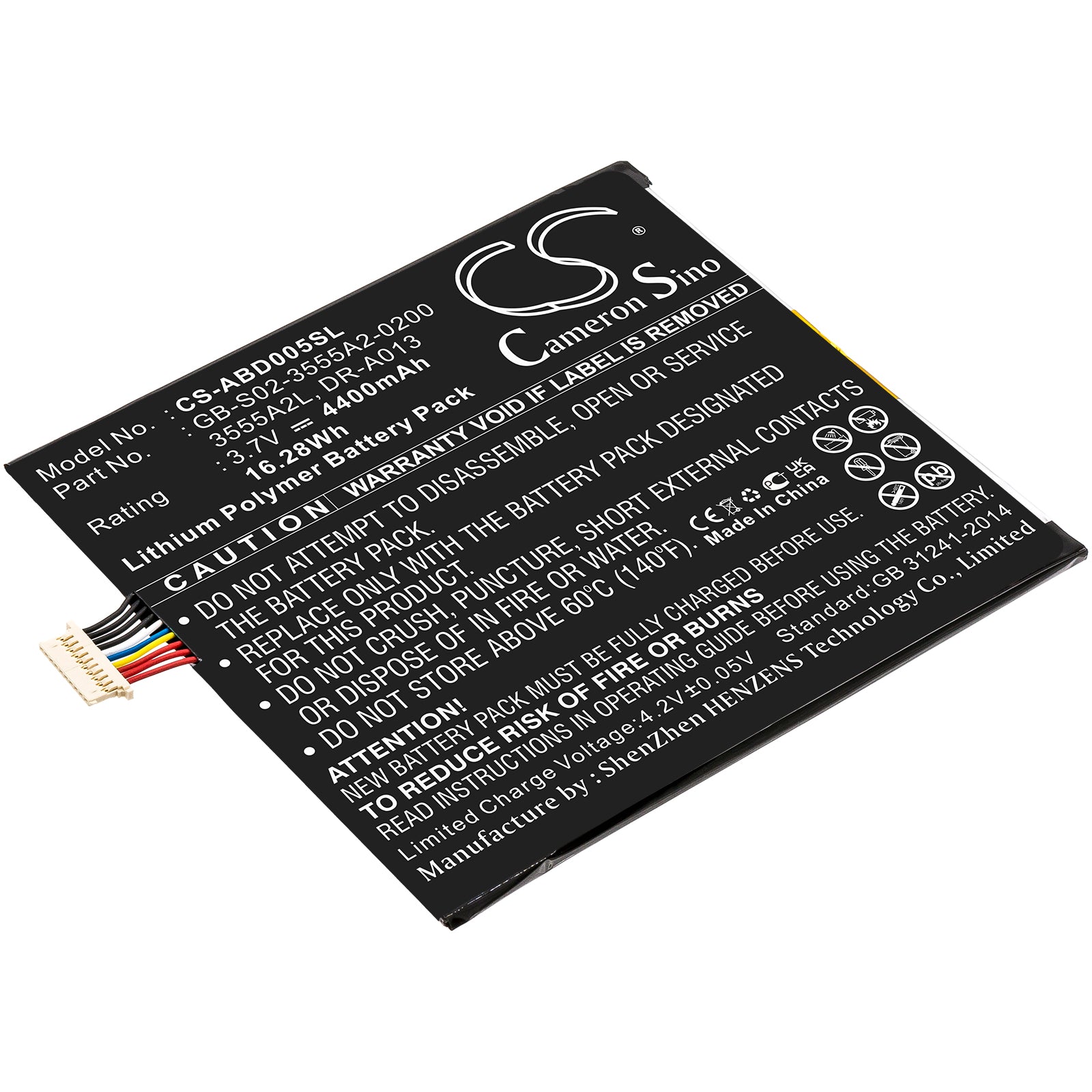 4400mAh Kindle Fire D01400 Tablet Battery - 3.7V Li-Polymer Replacement - GB-S02-3555A2-0200