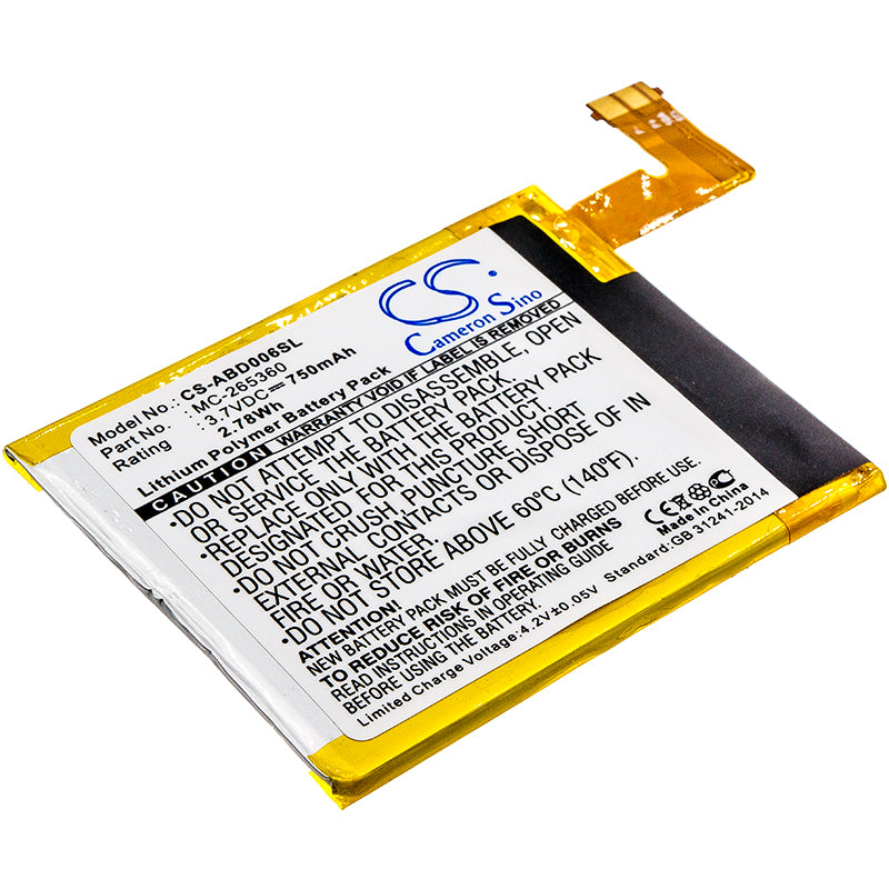 750mAh 3.7V Li-Polymer Replacement Battery for Kindle 4, Kindle 4G, Kindle 5, Kindle 6 (D01100) E-Readers