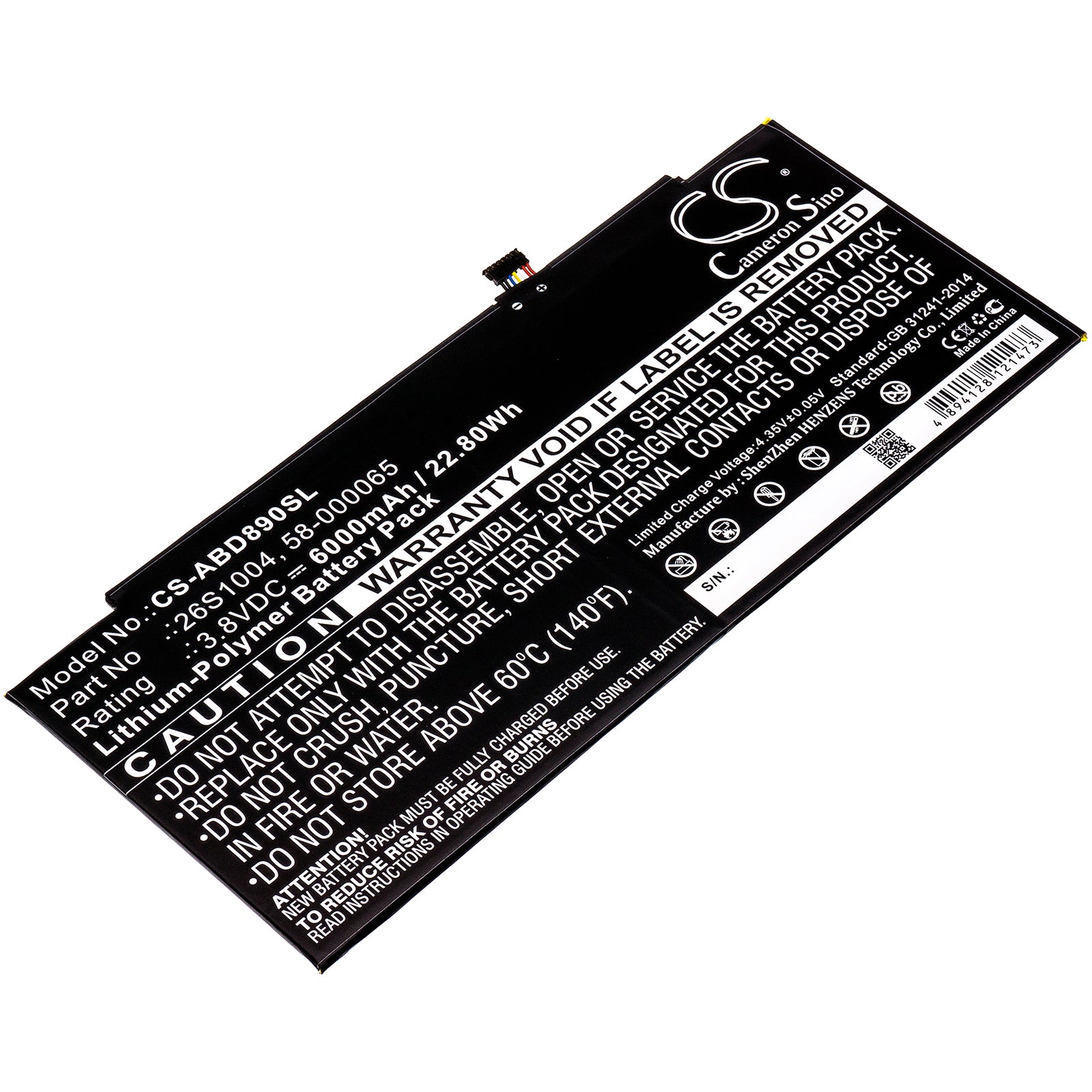22.8Wh 6000mAh Replacement Battery for Kindle Fire HDX 8.9" 3rd & 4th Gen (GU045RW, GPZ45RW) Tablet - Extended Life