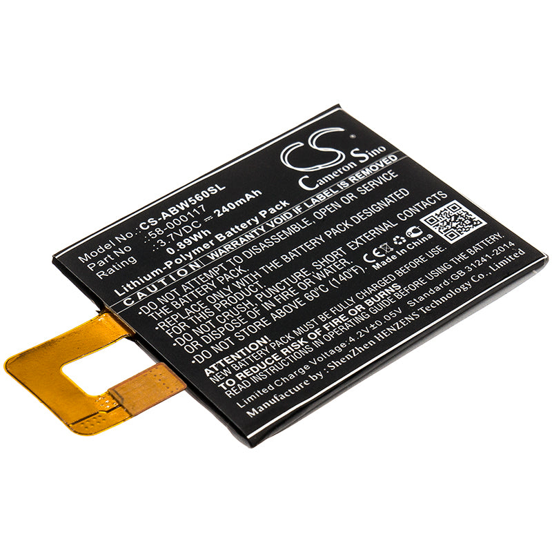 240mAh Replacement Battery for Kindle Oasis 1/2/3 E-reader - KO1, 223337, SW56RW, 3.7V Li-Polymer