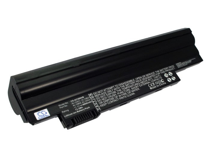6600mAh Laptop Battery for Acer Aspire One D255 D260 522, eMachines, Gateway, Packard Bell - 11.1V Li-ion High Capacity