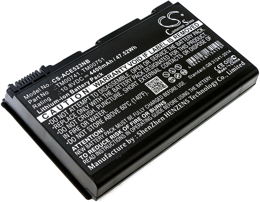 Replacement 4400mAh Battery for Acer Extensa & TravelMate Laptops - 10.8V 47.52Wh Li-ion Notebook Battery