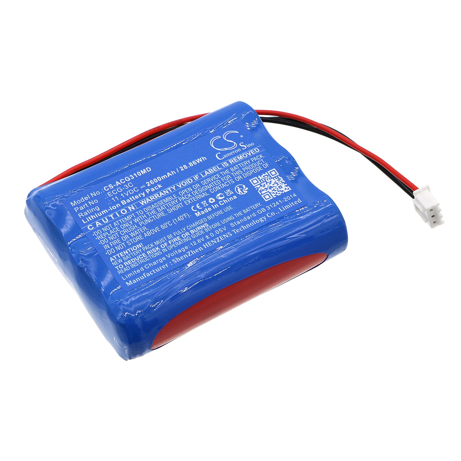 2600mAh Battery for Aricon ECG-3C Medical Device - 11.1V Li-ion Replacement Pack