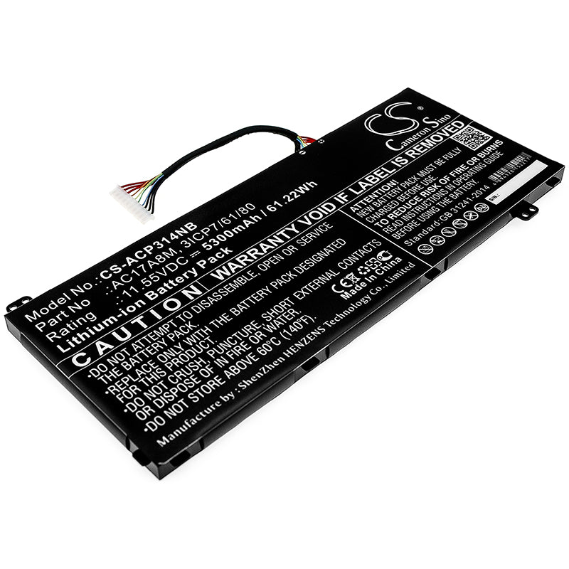 61.22Wh 5300mAh Replacement Battery for Acer Spin 3 & TravelMate X3410 Series - 11.55V Li-ion Laptop Battery