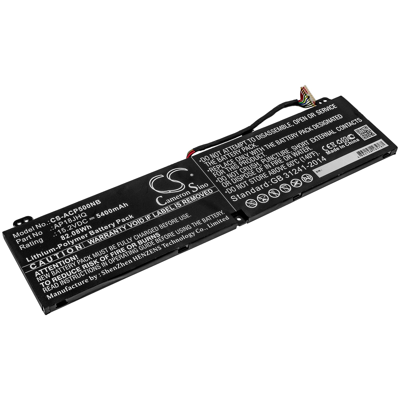 82.08Wh Laptop Battery for Acer Predator Triton 500 & ConceptD 7 Series - 15.2V 5400mAh Li-Polymer - Replacement Battery