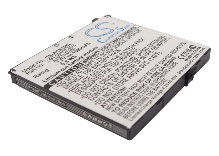 1500mAh Replacement Battery for Acer Liquid A1, S100, E Stream, E400 Plus - 3.7V 5.6Wh Li-ion